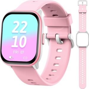 Kids Watch for Girls Boys with IP68 Waterproof, Girls Watch with 19 Sports Modes, Sleep Tracking, Pedometer, Stopwatch, Kids Activity Tracker, Birthday Gifts for Girls Age 6-15 Years Old
